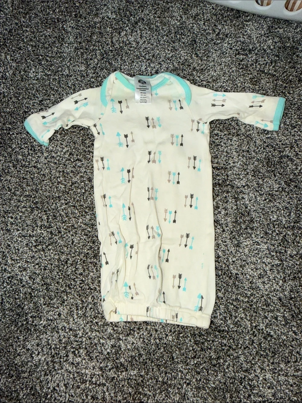 Gerber Cream Sleep Gown with Teal and Brown Arrow Print
